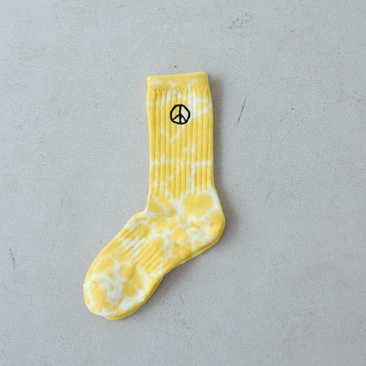 PEACE TIE DYE SOCKS　イエロー