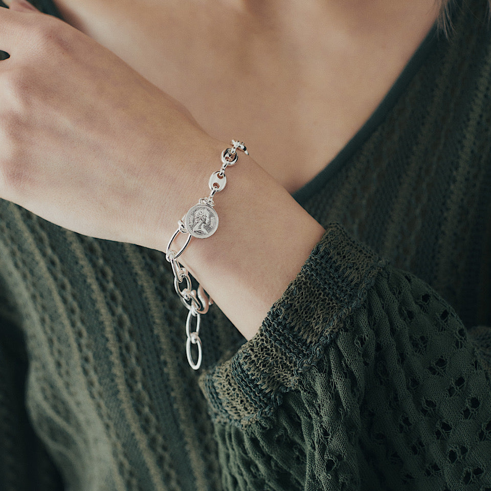 Asymmetry mix chain bracelet 03