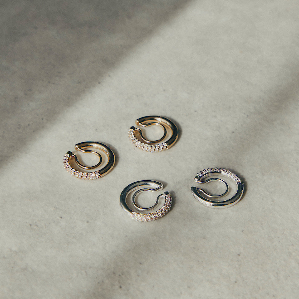 Zirconia hoop earring