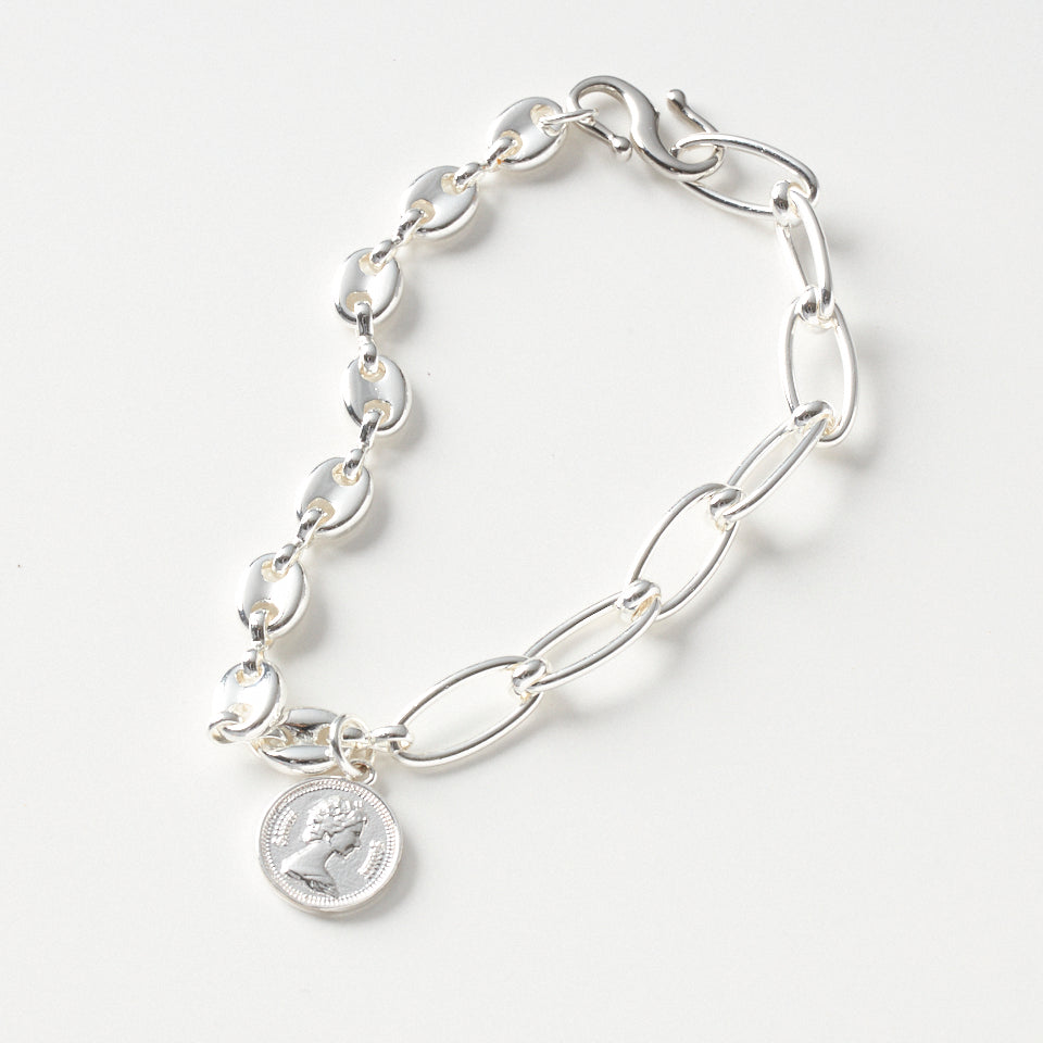 Asymmetry mix chain bracelet 03