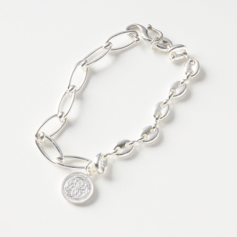 Asymmetry mix chain bracelet 03