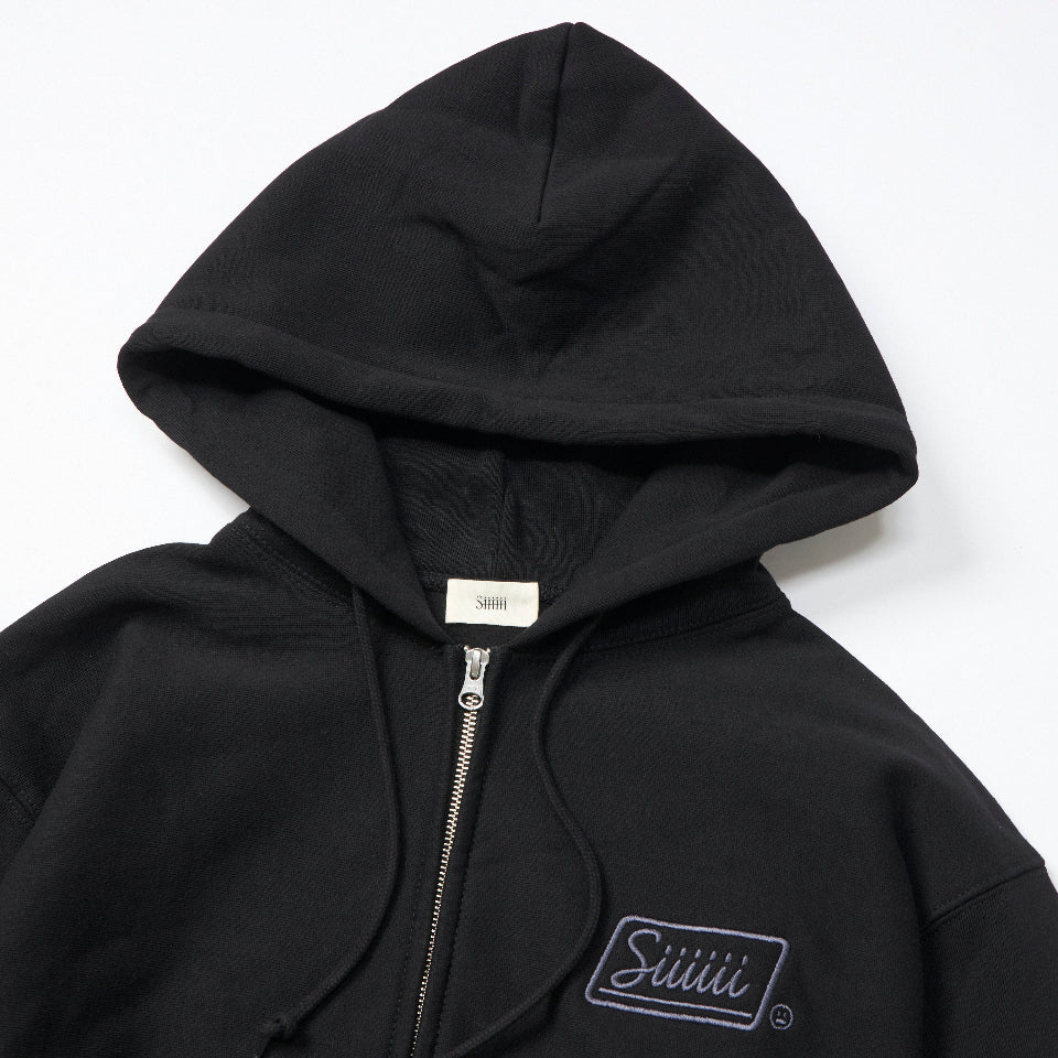 Solid black zip up hoodie (Black)