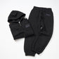 Solid black zip up hoodie (Black)