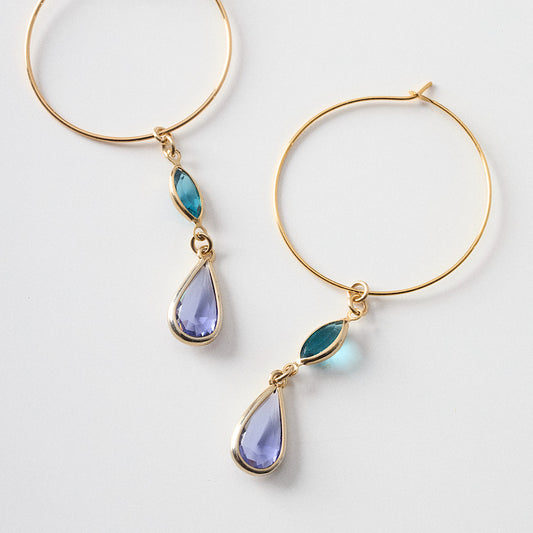 Glass drop pierce / earring