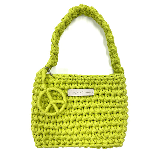 Upcycle Crochet Bag　ライムイエロー