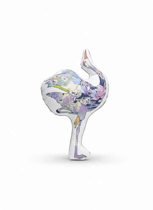 和柄アニマルクッション　ツル