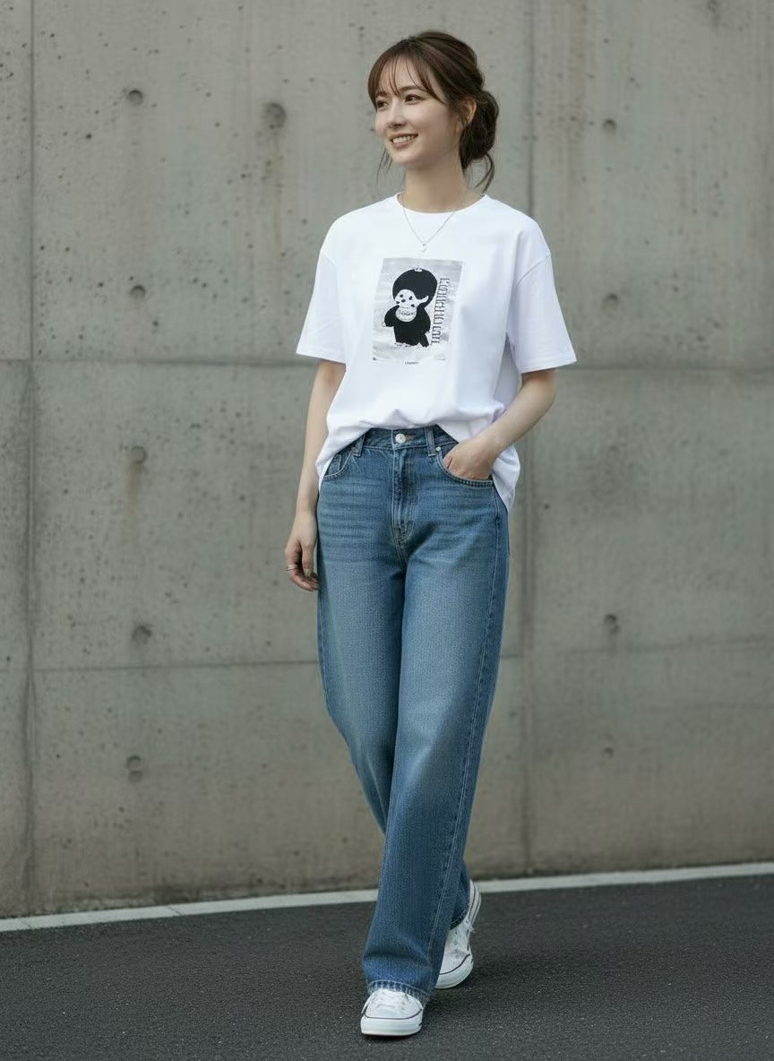 モンチッチ 箔プリントTシャツ