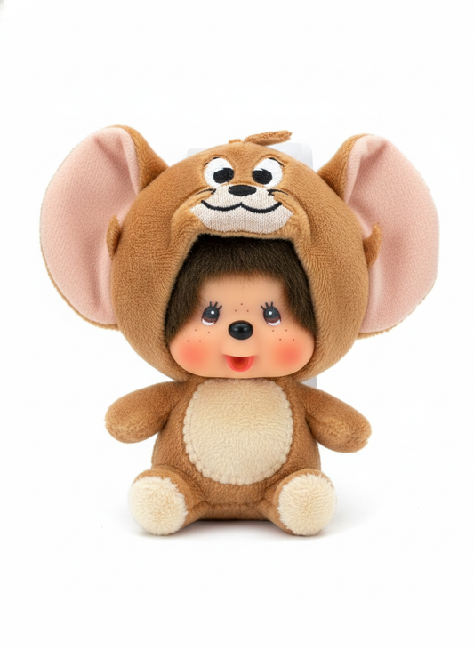 トムとジェリーｘモンチッチ　ジェリーモンチッチ顔でかSSキーチェーン