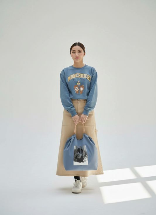 モンチッチ 箔プリントバッグ