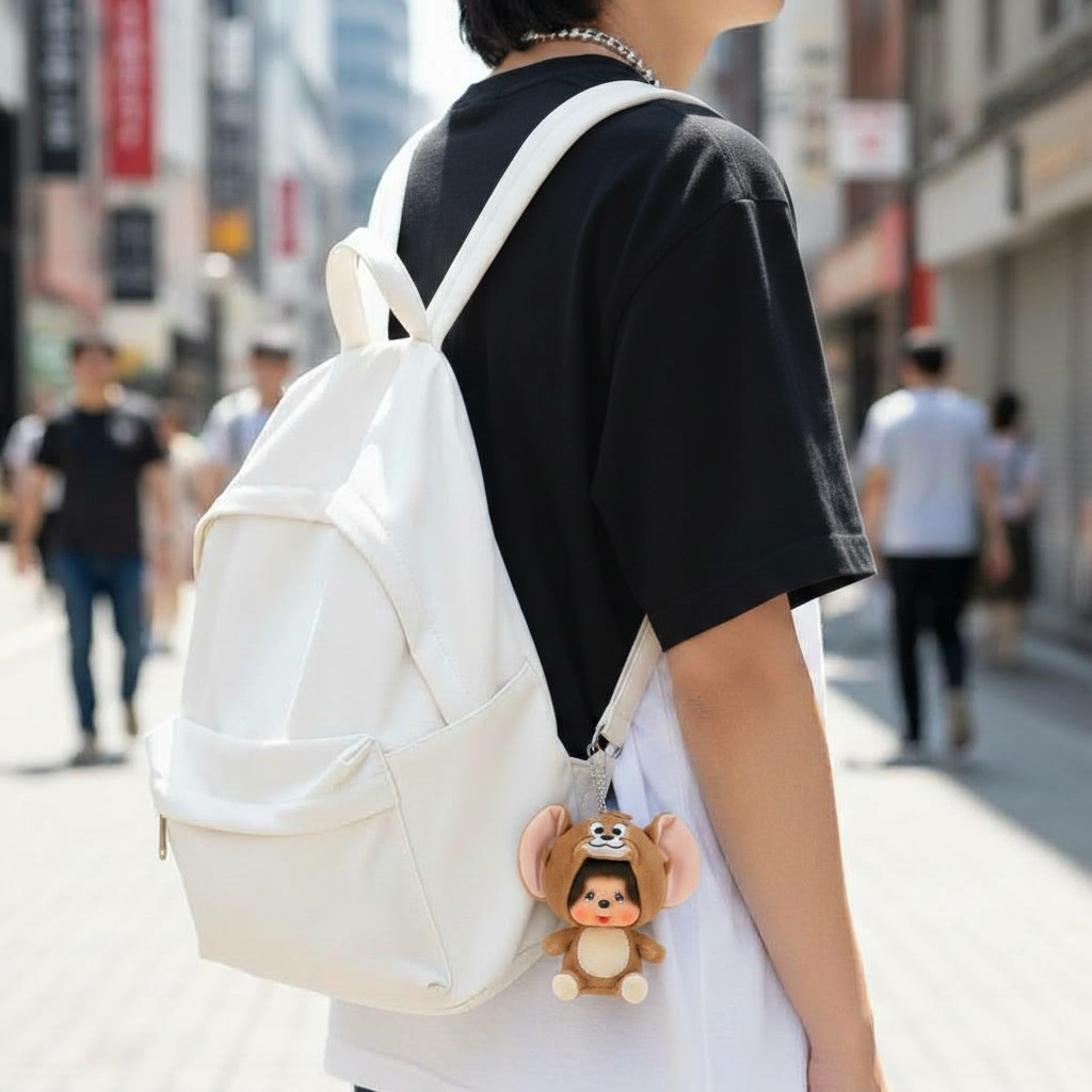 トムとジェリーｘモンチッチ　ジェリーモンチッチ顔でかSSキーチェーン