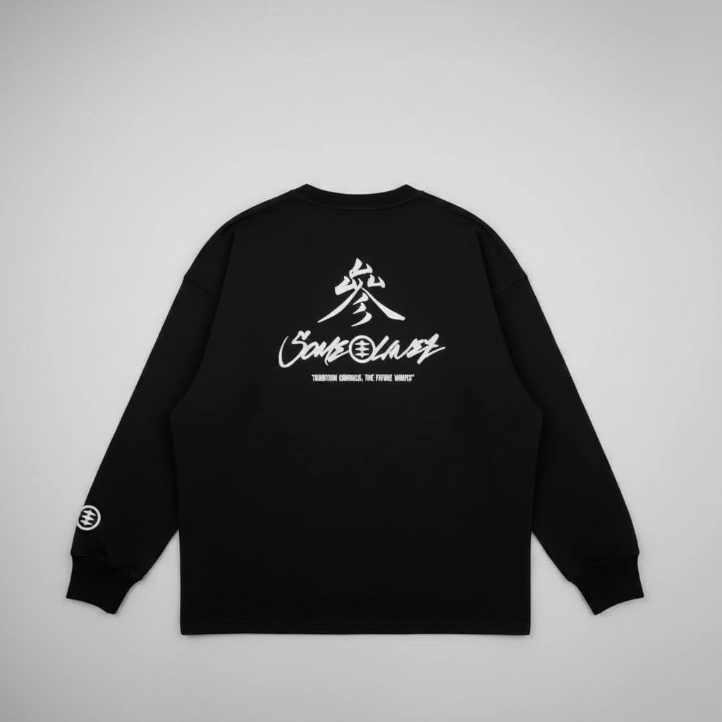 SOME LINEZ  Graphic Long Sleeve Tee (Embroidered Logo)