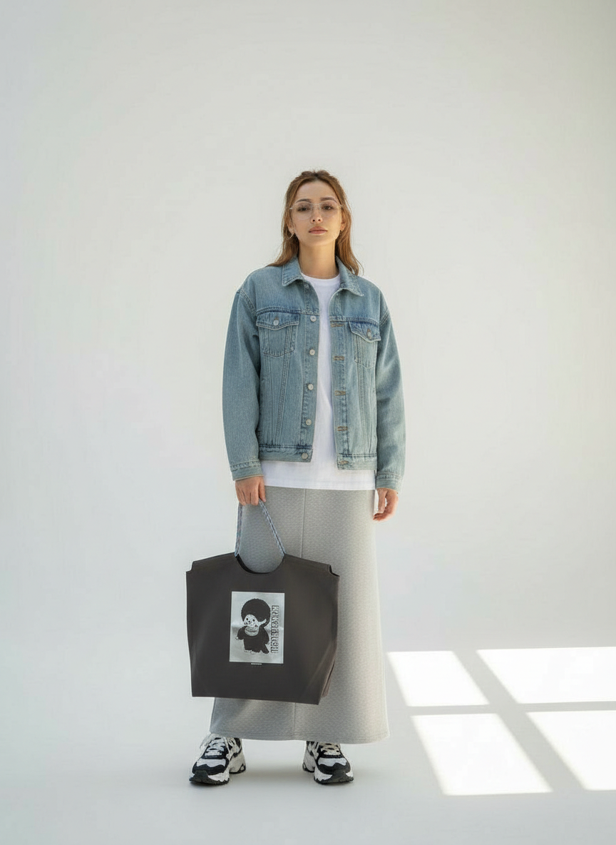 モンチッチ 箔プリントバッグ