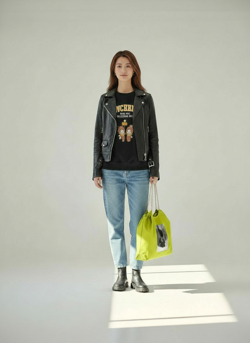 モンチッチ 箔プリントバッグ