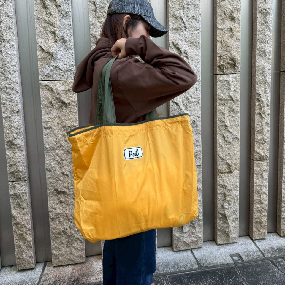 ミケ様リクエスト専用 お助けワッペン付きの ポケットいっぱいのトートバッグ ポケッタブルトートバッグ | 2WAYで使えるバイカラーのエコバッグ