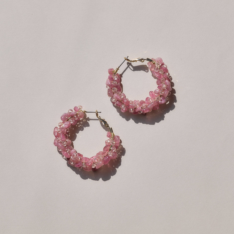 Power stone volume pierce / earring