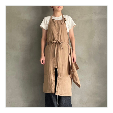 Papier パピエ　2025 ss エプロン　apron アビチュアル H型 速乾機能付き エプロン プレイン ブラック【2025年SS
