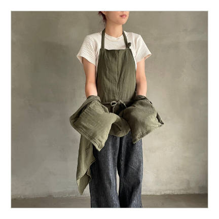 asebi pocketable apron/Khaki