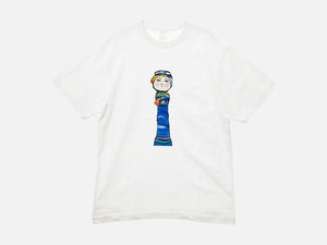 森ケの日常 素足に靴Tシャツ 青の森へ【KOKESHI T シャツ】(White) – we hub online