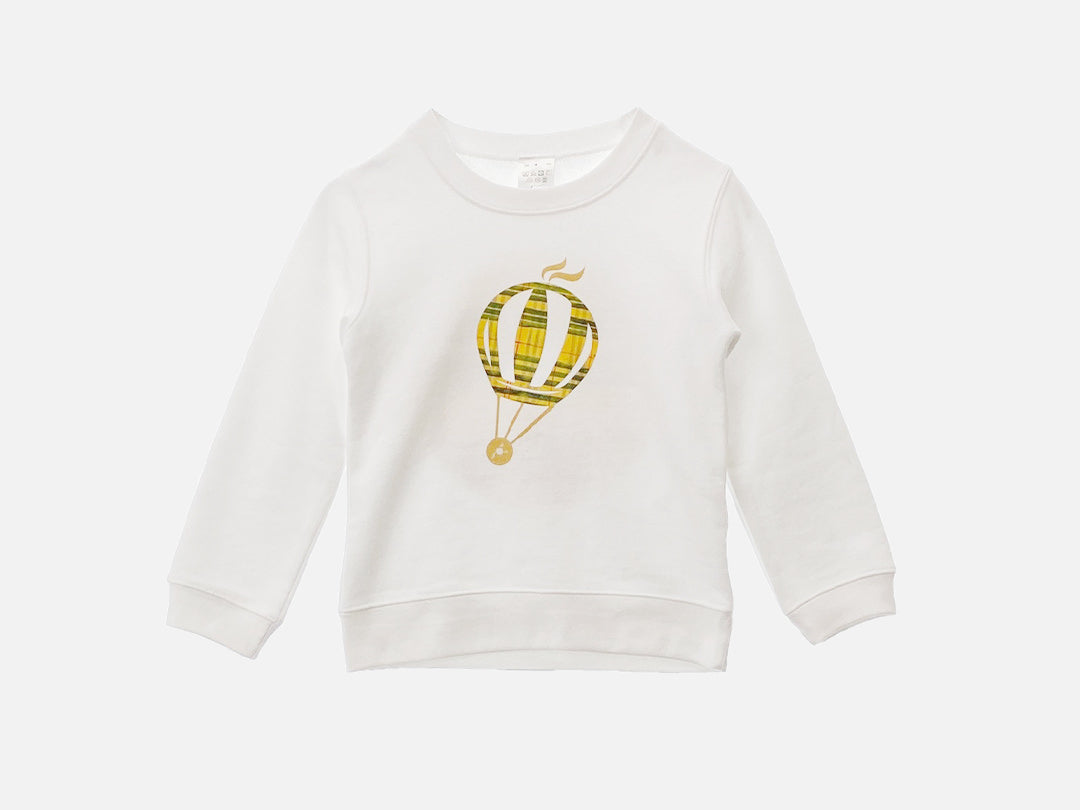 KINEKO SHOW コラボ Kids  sweatshirt【気球】トレーナー（White）