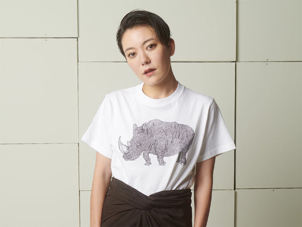 RHINO Tシャツ　付録付き ラミ＆アール ロゴレイヤードTシャツ LIN AL-75070 黒猫 ネコ